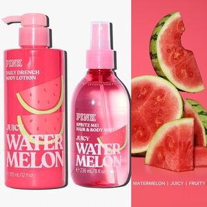 PINK Victoria's Secret Juicy Watermelon Body Lotion and Hair & Body Mist Set NEW